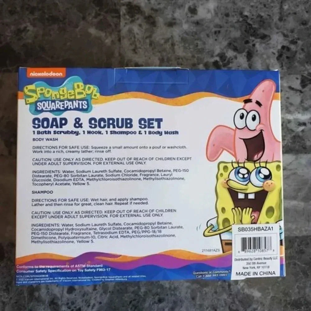 Cocomelon Water Whistle, SpongeBob Soap and Scrub, Red Bath Paint